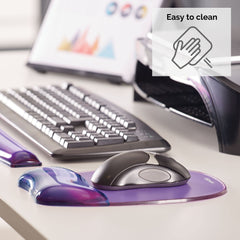 Fellowes Crystals Gel Mouse Mat with Wrist Support, Purple, 9 inches*7.5 inches