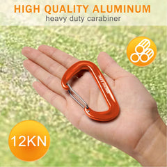 camping carabiner clip heavy duty carabiner for hammock wiregate clip carabiner weights hiking wire large carabiner hammock home gym accessories clips heavy duty utility hammock with leash Orange