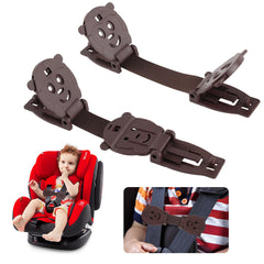 QOPAHI Car Seat Strap Anti Escape, Baby Harness Chest Clip Car Seat Safety Clip, Prevent Children/Kids Taking Their Arms Out of Child Car Seat/High Chairs/Strollers/Baby Reins(2 Pack, Brown)