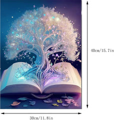 DIY 5D Diamond Painting Kits for Adults, White Tree of Life diamond painting art kits for Home Wall Decor Gifts，30x40cm