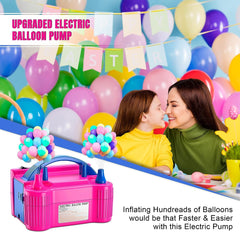 K-MART Electric Balloon Pump - Dual Nozzle, Portable inflator for party decorations, Wedding, Birthday, Activities and Festival Decoration - UK Seller