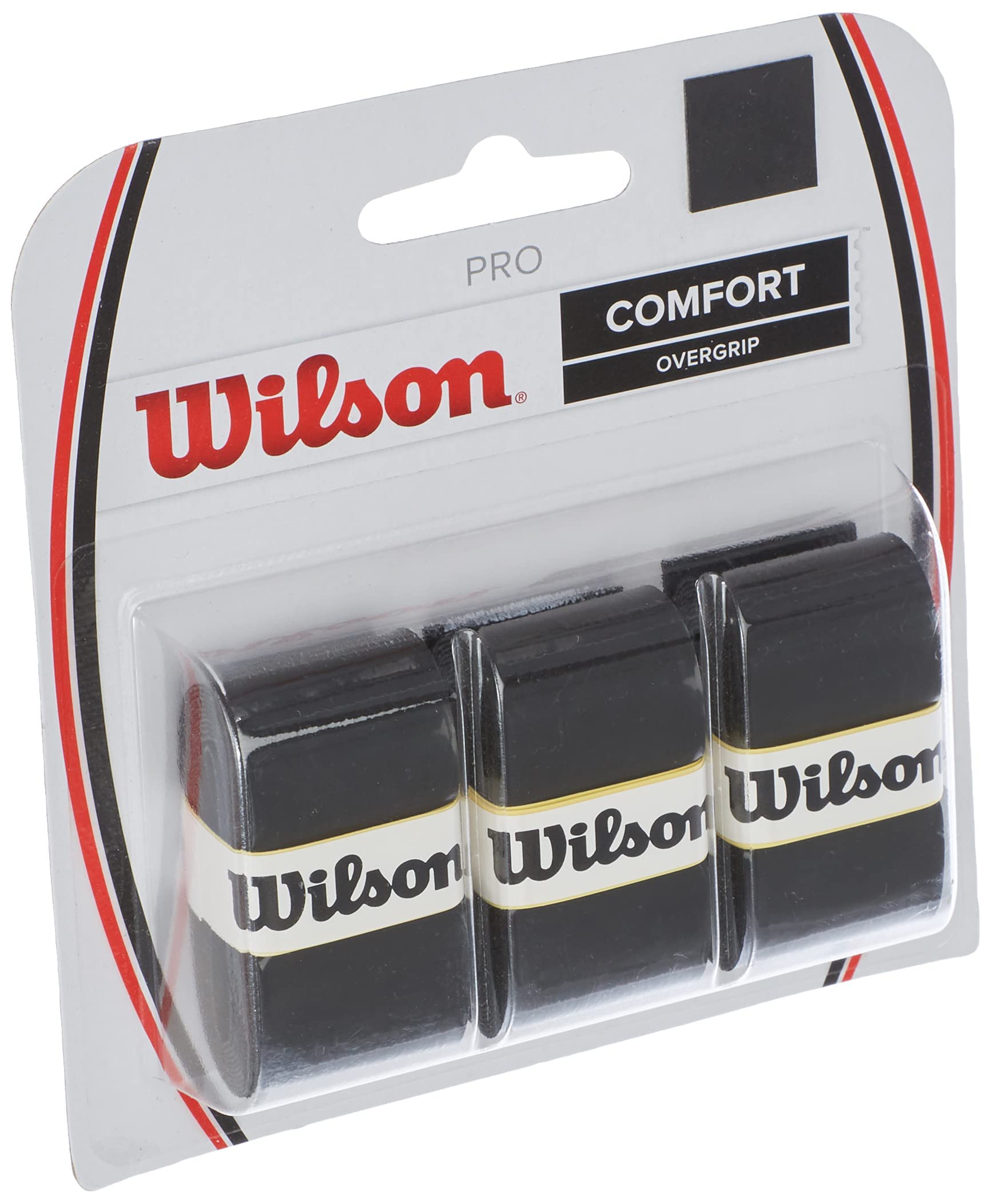 Wilson Unisex Pro Comfort Tennis Racket Overgrip, Black, Pack of 3 UK