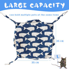 Pet Cage Hammock, 3-Layer Hamster Hanging Bed Plush Sugar Glider Cage Chinchilla Swing Nest Guinea Pig Nap Sack Warm Ferrets Hideout Accessories Toy for Small Animals Rat Rabbit Squirrel (L)