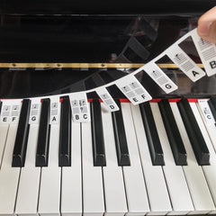 Removable Piano Keyboard Note Labels, Piano Key Music Notes Letter Label for Beginner Made of Silicone, Fits Study 88-key Full-Size Reusable Comes with Box （Classic Piano Color）