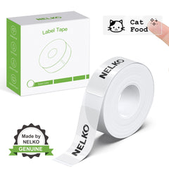 NELKO P21 Label Maker Tape, Adapted Label Print Paper, 14x40mm (0.55 inchesx1.57 inches), Standard Laminated Office Labeling Tape Replacement, Multipurpose of Home, Office, School, 180 Labels/Roll, Transparent