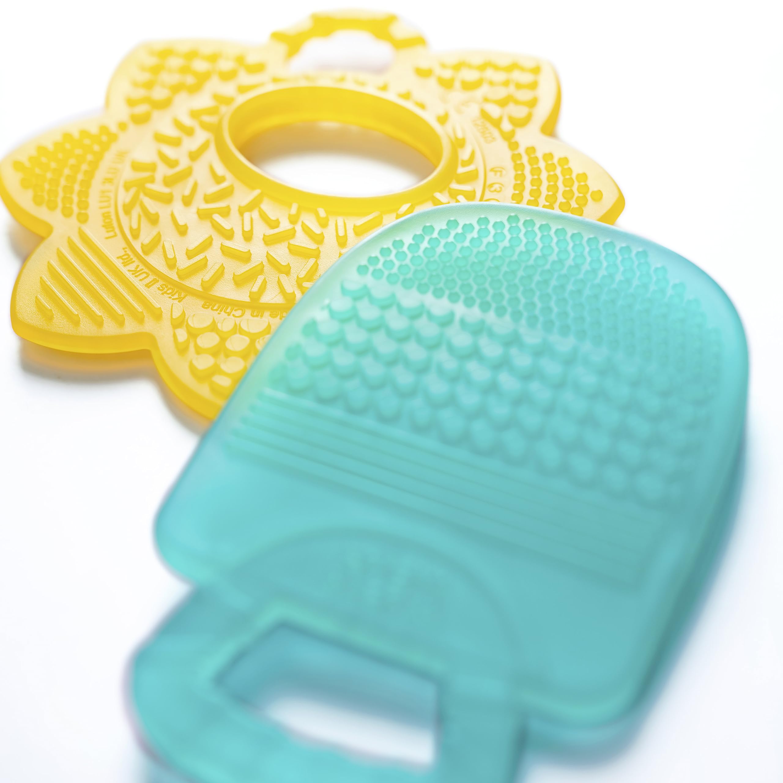 Bright Starts Sunny Soothers 2pk Multi-Textured BPA Free Baby Teethers in Cute Sun and Popsicle Shapes, Ages 3 Monthsand