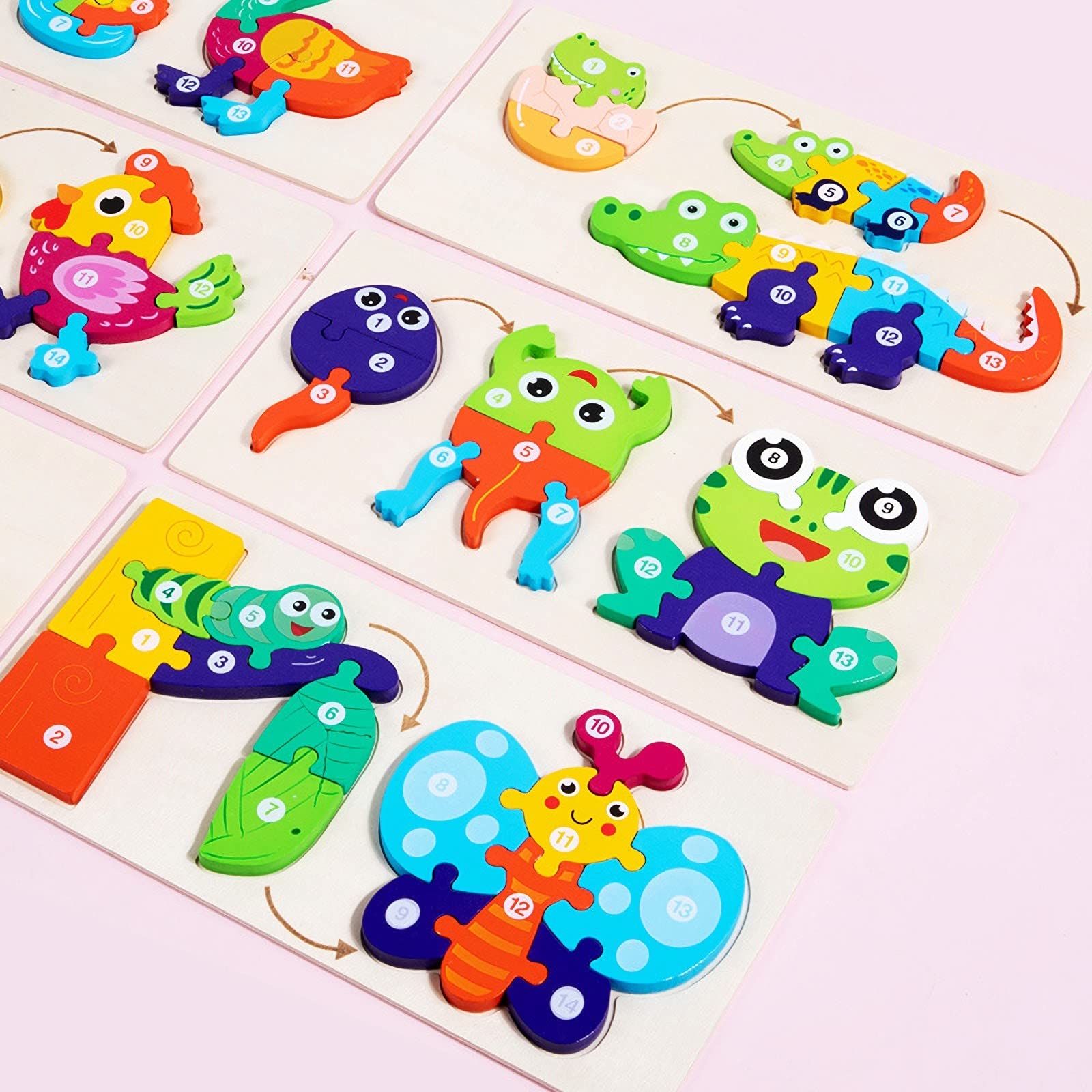 Animals Wooden Jigsaw Puzzles for Kids Gifts   Toddler Jigsaw Puzzles Montessori Toys for Girls Boys Age 2 3 (Duck)