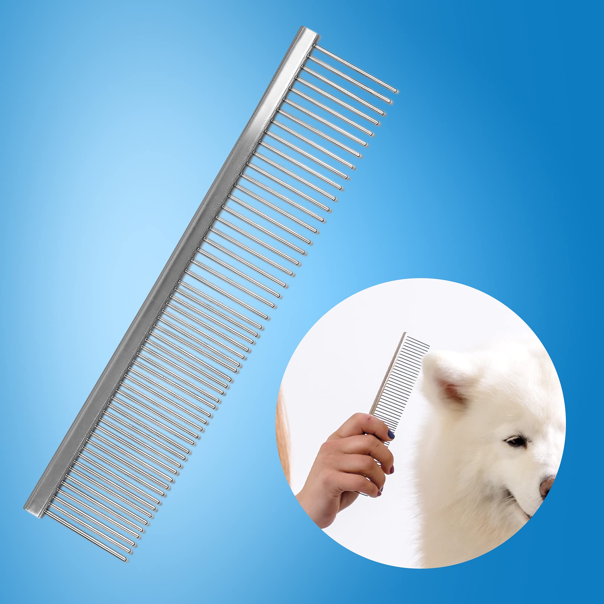 Wahl Metal Pet Comb, Stainless Steel Dog and Cat Comb, Rust Resistant Comb, Grooming Tools for Dogs, Fur Detangling Tool for Pets, Metal Combs for Thick Coats