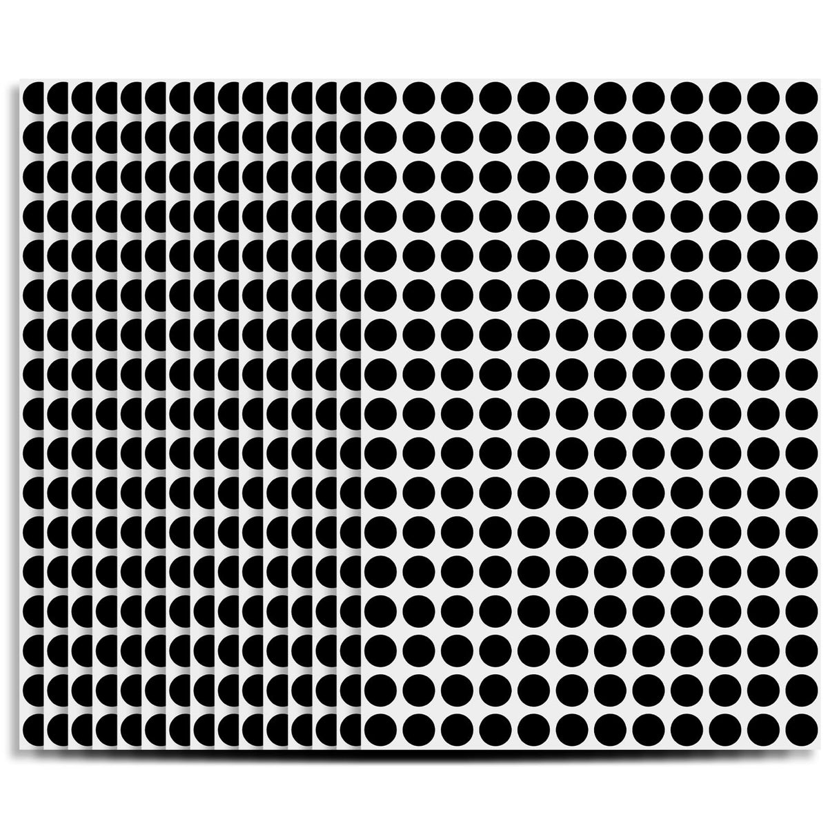 3060Pcs Coloured Stickers dots, dot Stickers Assorted Colours for Paper Scrapbook Calendar Decorations 15 Sheets (Black)