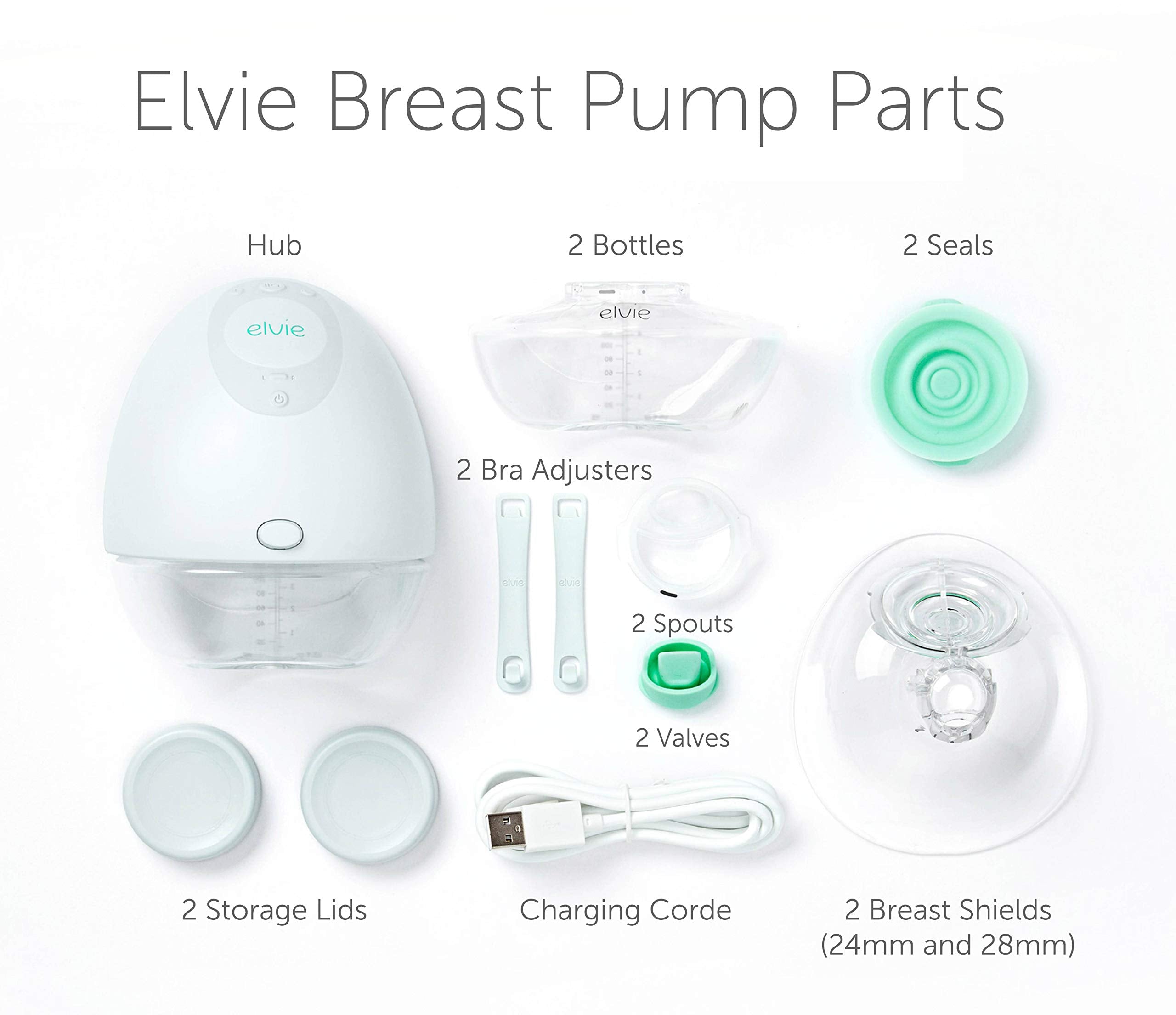 Elvie Pump Double Electric Breast Pump Valve and Spout Kit   Breastfeeding & Breast Pump Parts for Baby Breast Milk Storage and Expressing - 2 Units