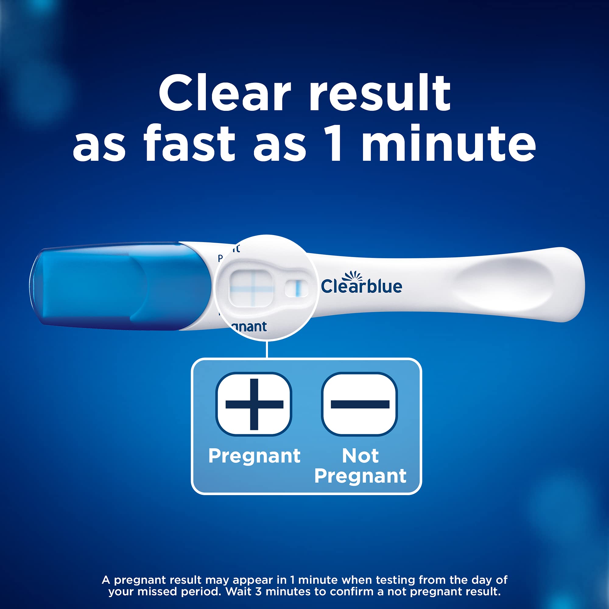 Clearblue Pregnancy Test 3X Confirmation Combo Pack, Result As Fast As 1 Minute (Visual Sticks) & Tells You How Many Weeks (Digital Stick), Kit of 3 Tests (1 Digital, 2 Visual)