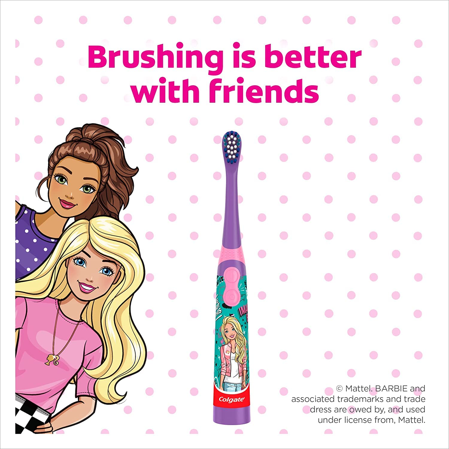 Colgate Barbie Kids Battery Powered Toothbrush, Assorted colors