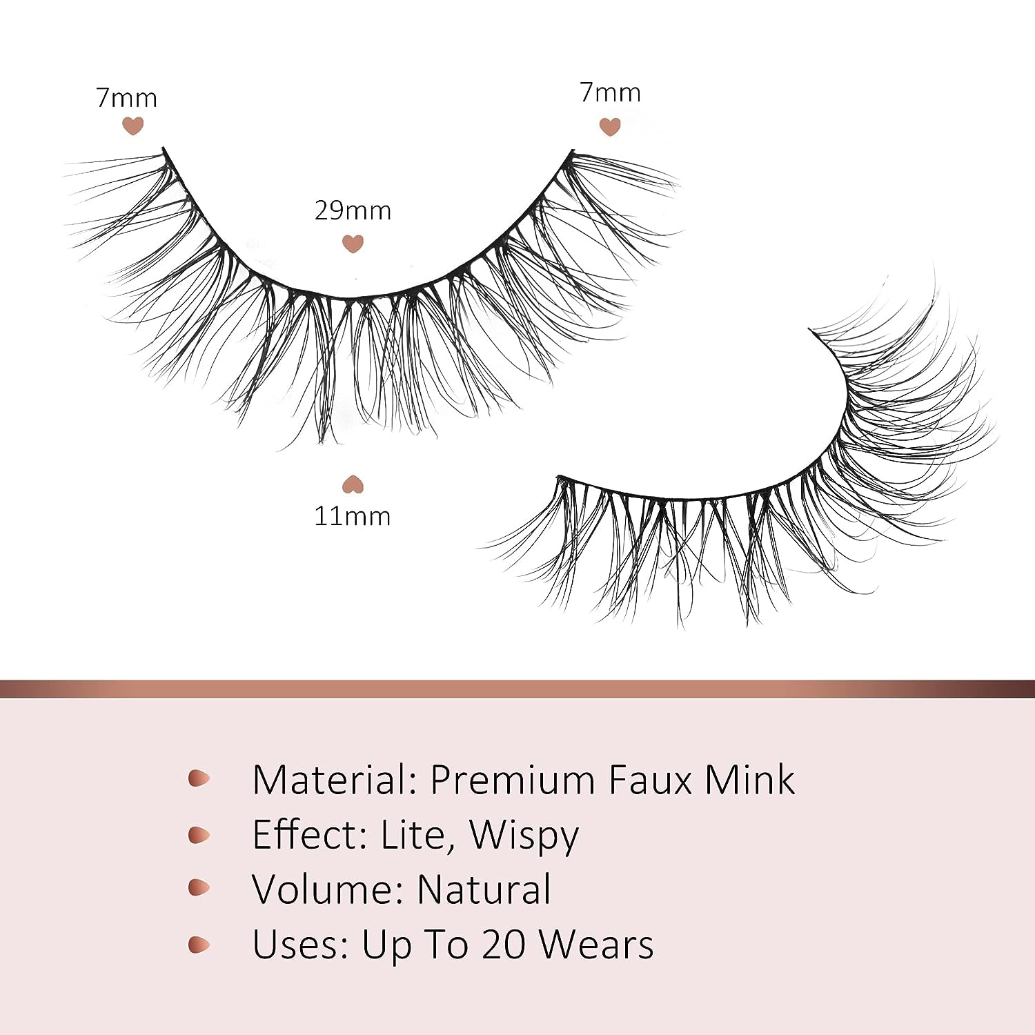 Onlyall Eyelashes Natural Look Fake Eyelashes Natural Lashes Lightweight False Eyelashes Wispy Lashes 3D Faux Mink Eyelashes 7 Pairs D3