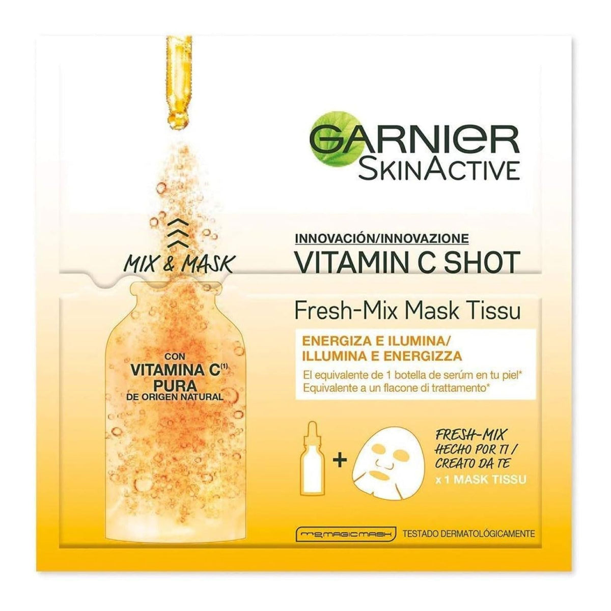 Garnier Fresh-Mix Tissue Mask, Vitamin C Brightening Tissue Face Sheet Shot Mask 33 g