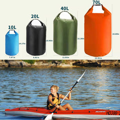 10L/20L/40L/70LWaterproof Dry Bag, Lightweight Canoe Bags Storage Bags,Dry Sacks Waterproof Bags for Kayaking Rafting Boating Hiking Camping Travel Fishing Sea Swimming Boating (10L, Orange)