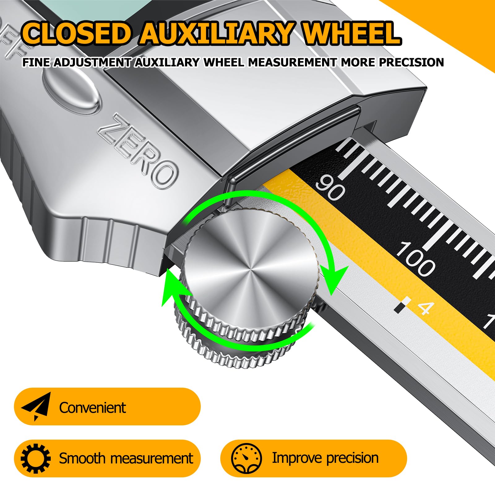 Vernier Caliper Gauge, Preciva Digital Vernier Caliper Micrometer 150mm with Clear LCD Screen, Precision Calipers Measuring Tool, Metal Measuring Gauge Stainless Steel with Inch/mm Conversion