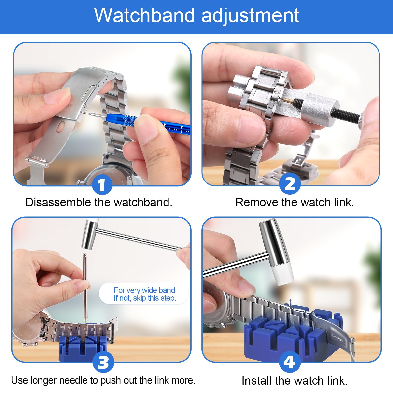 JOREST Watch Repair Tool Kit, for Watch Back and Link Removal & Battery Replacement & Strap Adjustment, Screwdriver Set, Opening Tool, Cleaning Kit, Case Opener