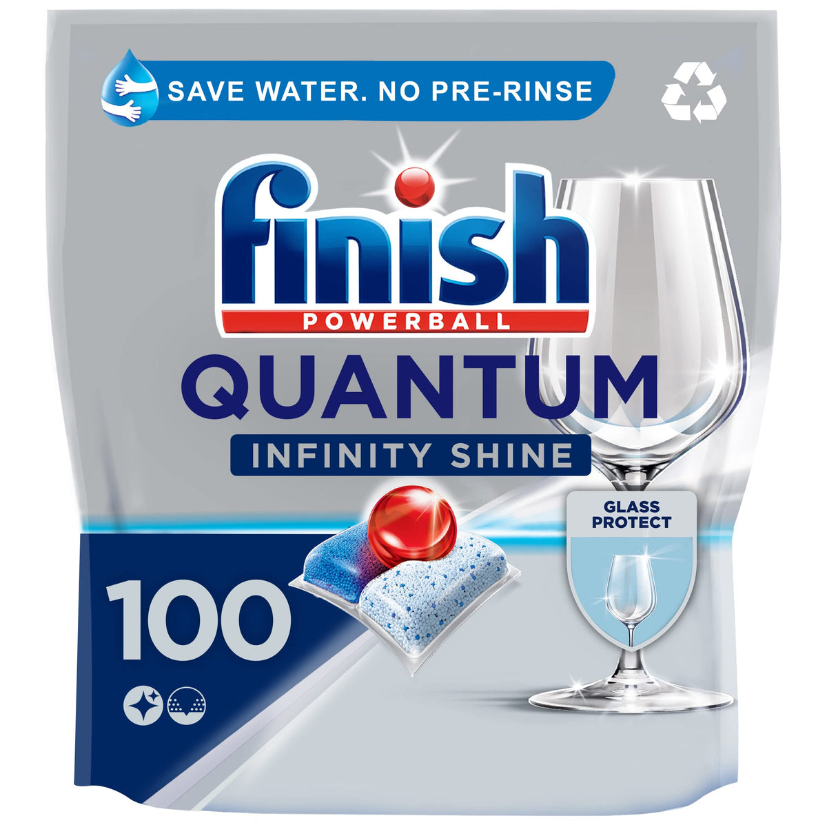 Finish Quantum Infinity Shine Dishwasher Tablets Bulk, Scent: Fresh , Size: Total 100 Dishwasher Tabs ,For Sparkling Clean