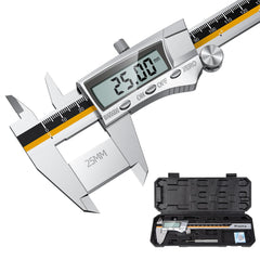 Vernier Caliper Gauge, Preciva Digital Vernier Caliper Micrometer 150mm with Clear LCD Screen, Precision Calipers Measuring Tool, Metal Measuring Gauge Stainless Steel with Inch/mm Conversion