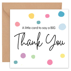 Thank You Card - with Envelope - Wedding Teacher Teaching Assistant Nurses Doctors Small Business Kids Friend Single Large - Thank You Gifts for Women - 14cm (Single)