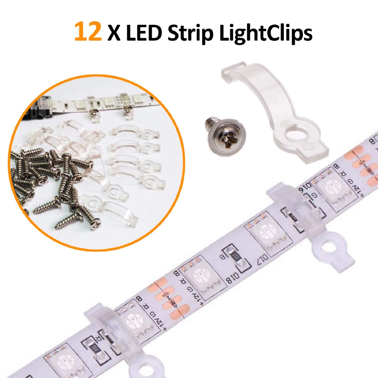 REDTRON LED Light Connector Kit, 10mm RGB LED Connector Includes 10x L Shape Connectors,2M LED Strip Light Extension Cable,4X Strip to Strip Jumpers,5X 4 Pin Male Connectors