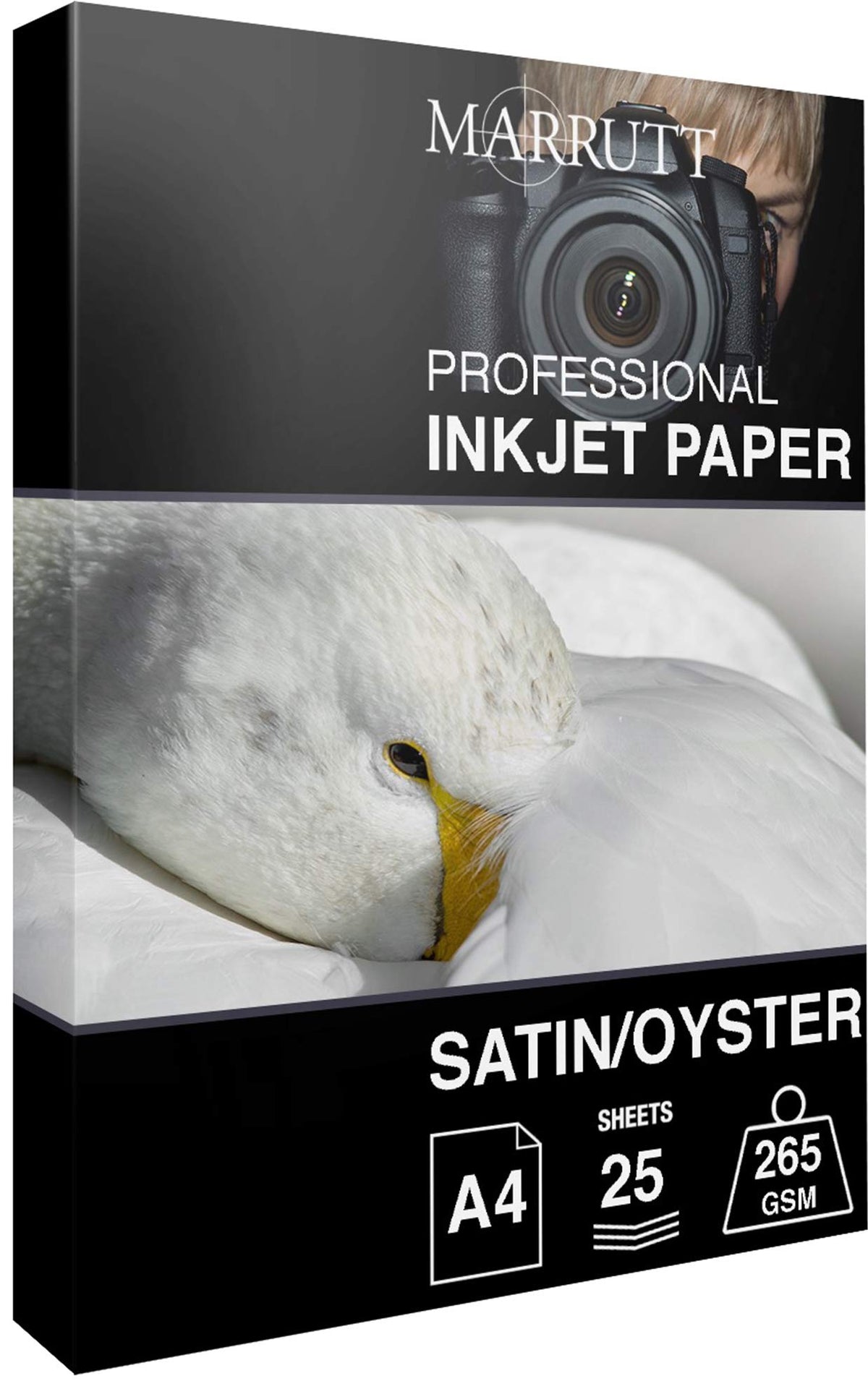 Marrutt 265gsm Pro Photo Satin/Oyster Inkjet Paper: A4-25 Sheets