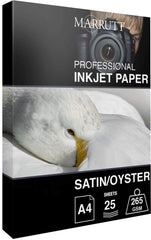 Marrutt 265gsm Pro Photo Satin/Oyster Inkjet Paper: A4-25 Sheets