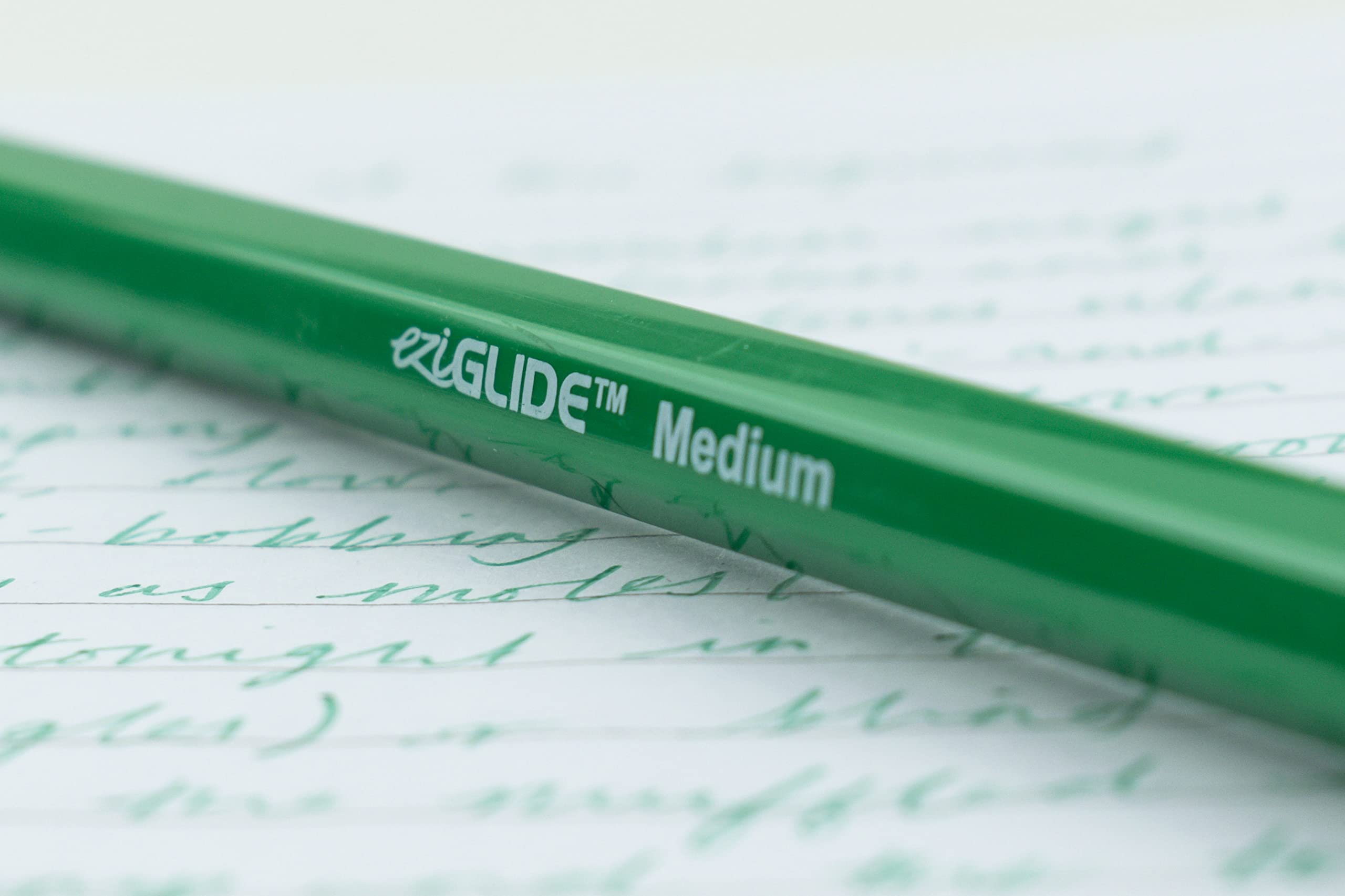 Eziglide Ballpoint Green Pen, Pack of 10 Ballpoint Pens, Smooth Writing Action-Medium Point 1.0mm Coloured Pens Multipack - Ball Point Pens Ideal Pens for School, Home or Work Stationery Supplies