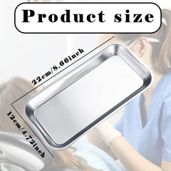 Metal Tray, Medical Tray, Small Instrument Tray, Dental Lab Instruments Surgical Trays for Dental Lab Tool Instrument Bathroom Organizer Tattoo Tool Trays