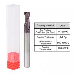 sourcing map Square Nose End Mill, 5mm Tip Dia Solid Carbide AlTiN Coated CNC Router Bits 2 Flute Spiral Milling Cutter HRC55 with 5mm Shank 50mm (2-inch) Length