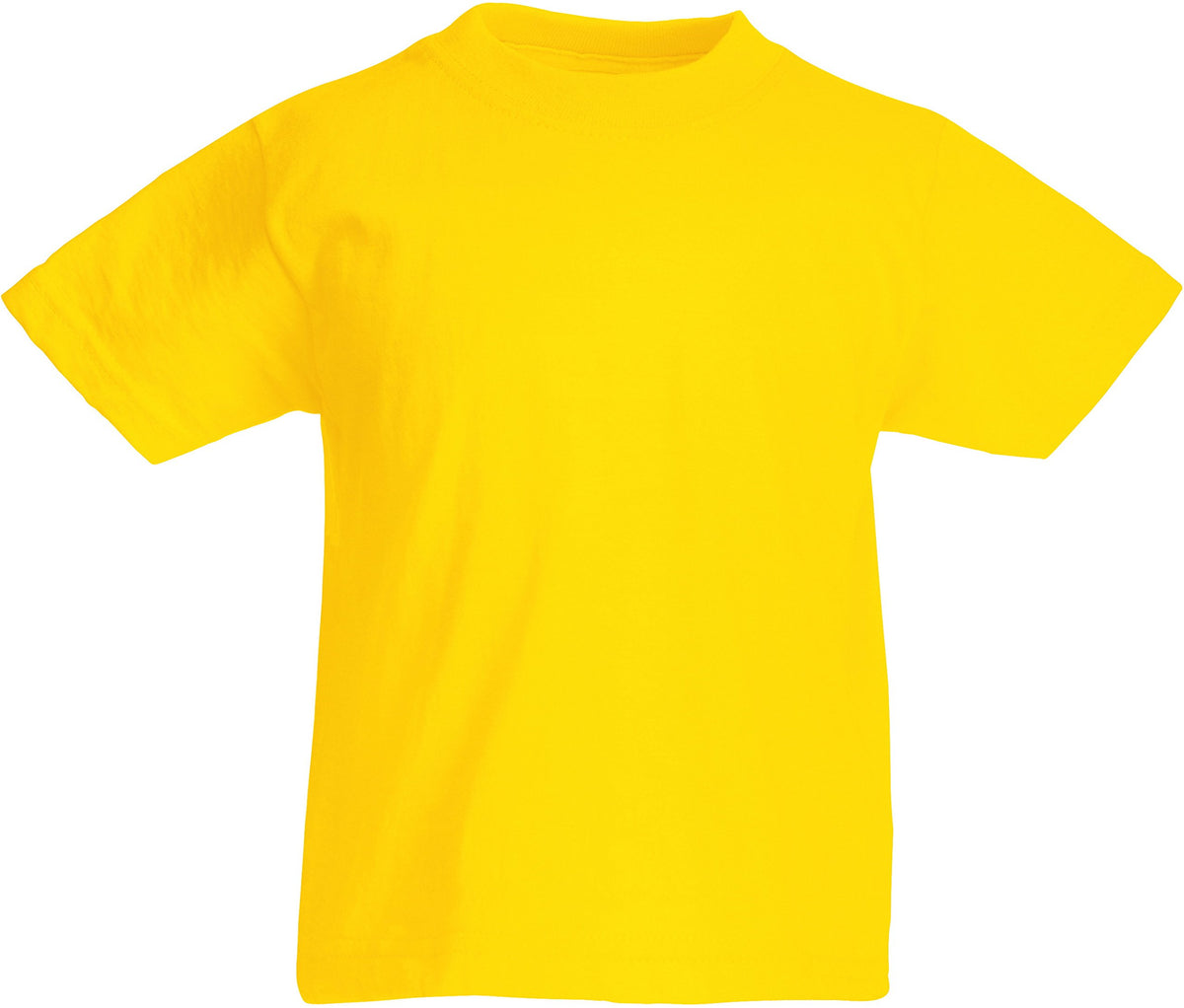 Fruit of the Loom Plain Childrens Yellow T Shirt All Ages (Age 7-8)