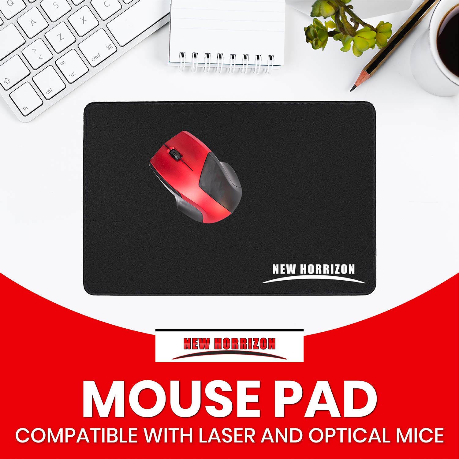 New Horrizon Mouse pad, Gaming mouse mat, large mouse pads. Mouse Mat Gaming 290x210x5mm Mice mat, Black mouse mats, Non slip Rubber base desk mat