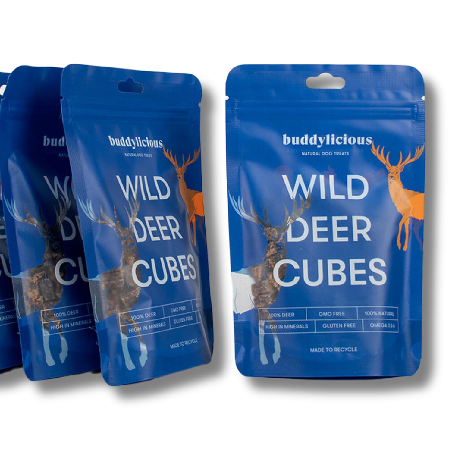 Buddylicious 100% Natural Wild Deer Dog Treats   Natural & Healthy Dog Treat, GMO Free, Gluten Free   Perfect For Training or Everday treat