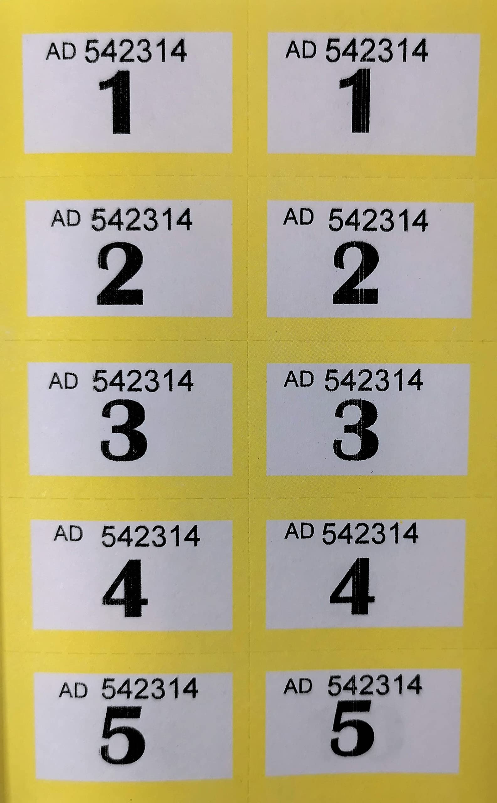 Raffle Tickets Book, 1-1000 - Choose Your Colour: Yellow