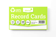 Silvine 5x3 inches 100% Recycled Flash Cards - Lined (100 Cards) White