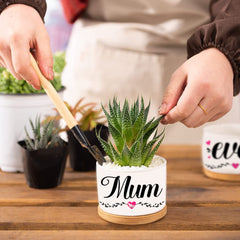 Aujzoo Mum Gifts For Birthday, Mum Gifts from Daughters Sons for Mother's Day, Best Mum Ever Succulent Pots Creative Present for Mom, Garden Decor Planter Succulent Pots