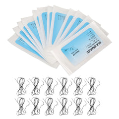 12pcs Silk Suture Thread, Silk Thread Suturing Kit with Curved Needle Wound Suture Practice Thread for Clinic Field Emergency Trauma Practice Suture Kit for Veterinary Hospital Clinic