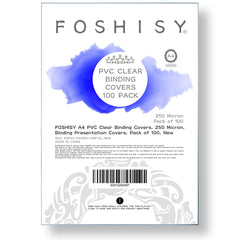 FOSHISY A4 PVC Clear Binding Covers,250 Micron,Pack of 100