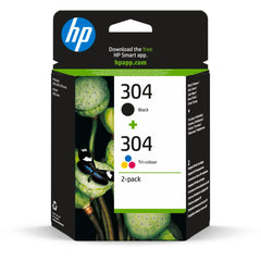 HP 304 Tri-colour and Black Original Ink Cartridge 3JB05AE, 2 Count (Pack of 1)