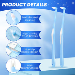 Sularpek 8 Pcs Interspace Toothbrush,Single Tufted Toothbrushes with Cover,End-tuft Interdental Toothbrushes,Slim Interspace Teeth Brush for Dental Cleaning for Sensitive Gums Deep Cleaning