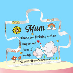 QMVMV Gifts for Mum Acrylic Block Puzzle Mum Gifts Birthday Christmas Thanksgiving for Mum