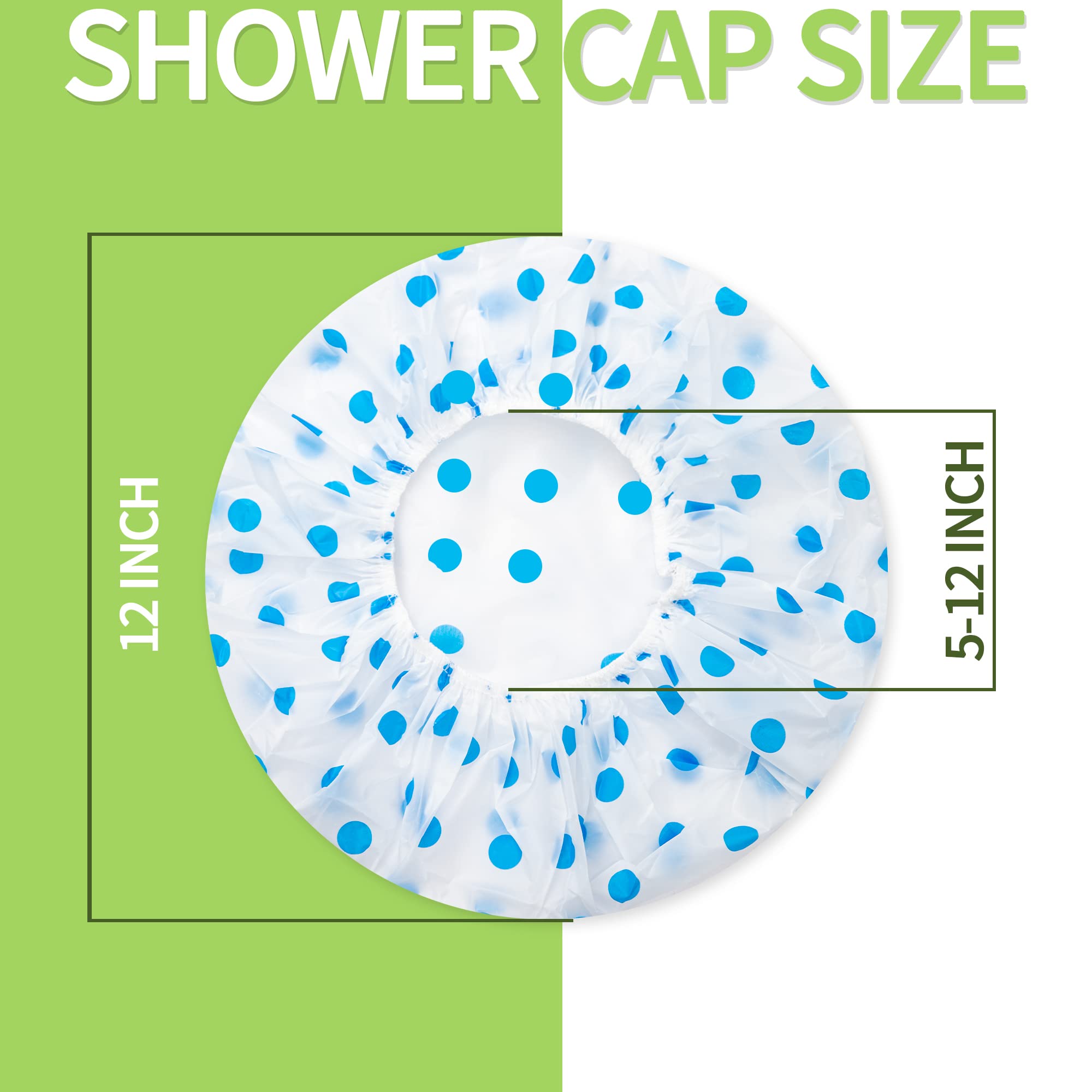 4 Pack Shower Caps for Women/Men, Light Weight Plastic Shower Caps for Women UK 30cm Width with Good Quality Elastic, Perfect for Use at Home, and Spa by MAUZIMRA