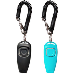 NewNewStar Pet Training Clicker Whistle with Wrist Strap - Dog Training Clickers (Black and Blue)