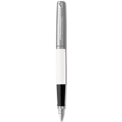 Parker Jotter Originals Fountain Pen   Classic White Finish   Medium Nib   Blue & Black Ink