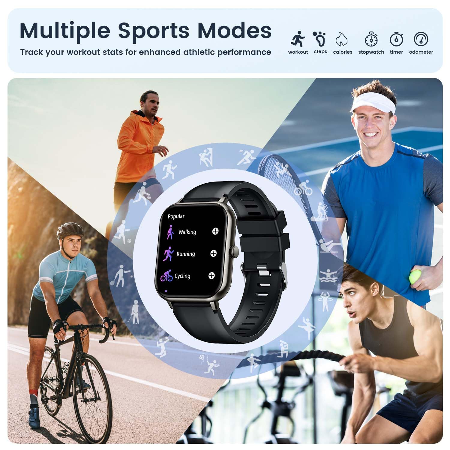 Smartwatch Fitness Watch with Bluetooth Call: 1.83”Smart Watch for Men with Heart Rate Oxygen Blood Pressure Monitor Sleep Tracker 123 Sports Step Counter Waterproof Activity Trackers for Android iOS