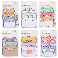 DASHUAIGE 6 Packs Cute Animal Sticky Notes, Sticky Notes Kawaii Stationary self-Adhesive Sticky Note Pads for Pet Lovers Office School Supplies Gifts (C)