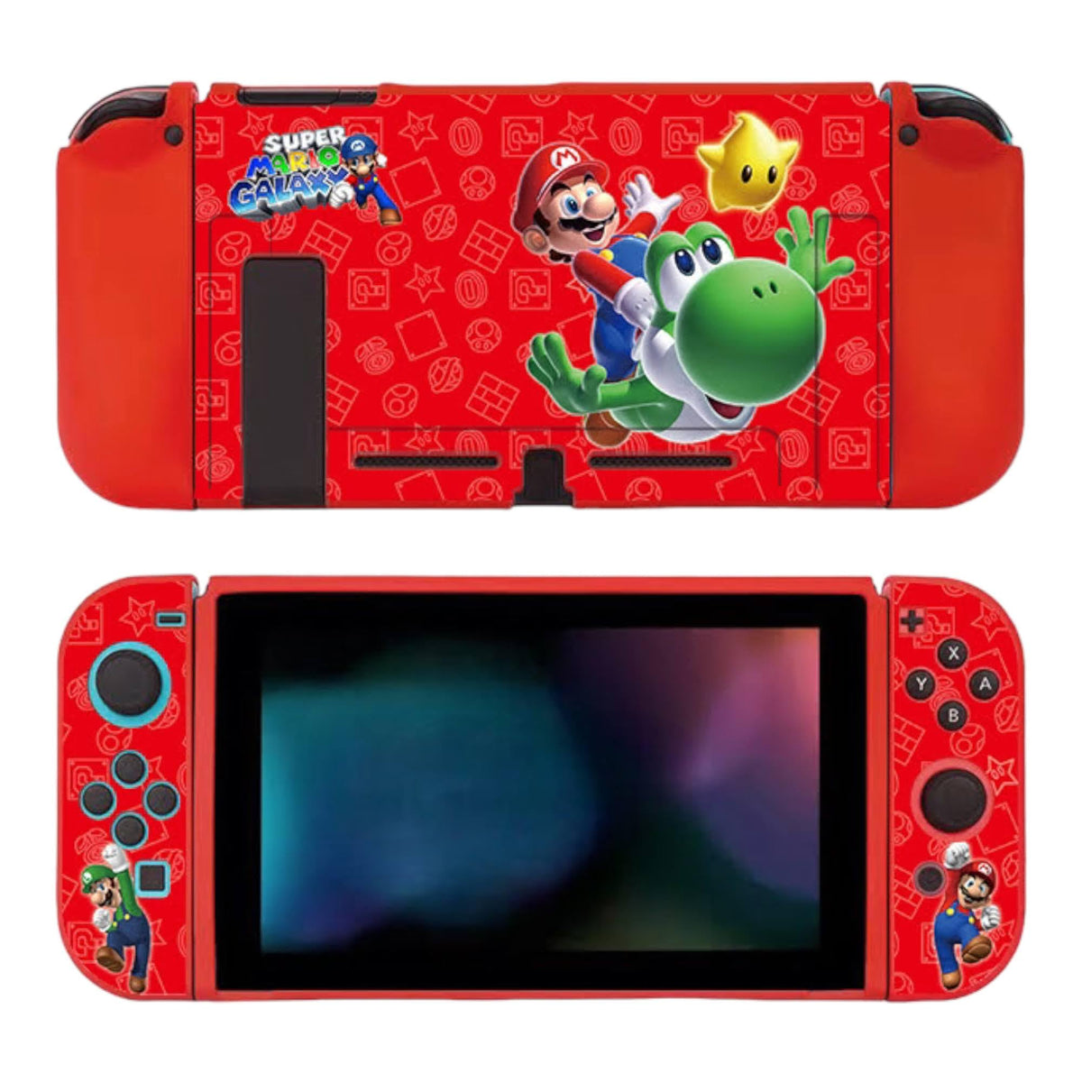 OLED Original Switch Compatible Strong Hard Wearing TPU Rubber Case Shell Protective Cover for OLED Original Switch Console and Joy Cons (Mario Galaxy Yoshi, Original Switch)