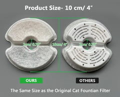 Cat Fountain Filters 4 Pack, Yiupea Filters for Cat Water Fountain Suitable for 2L/2.5L Cat Water Fountain,Cotton Activated Carbon & Resine with Triple Filtration