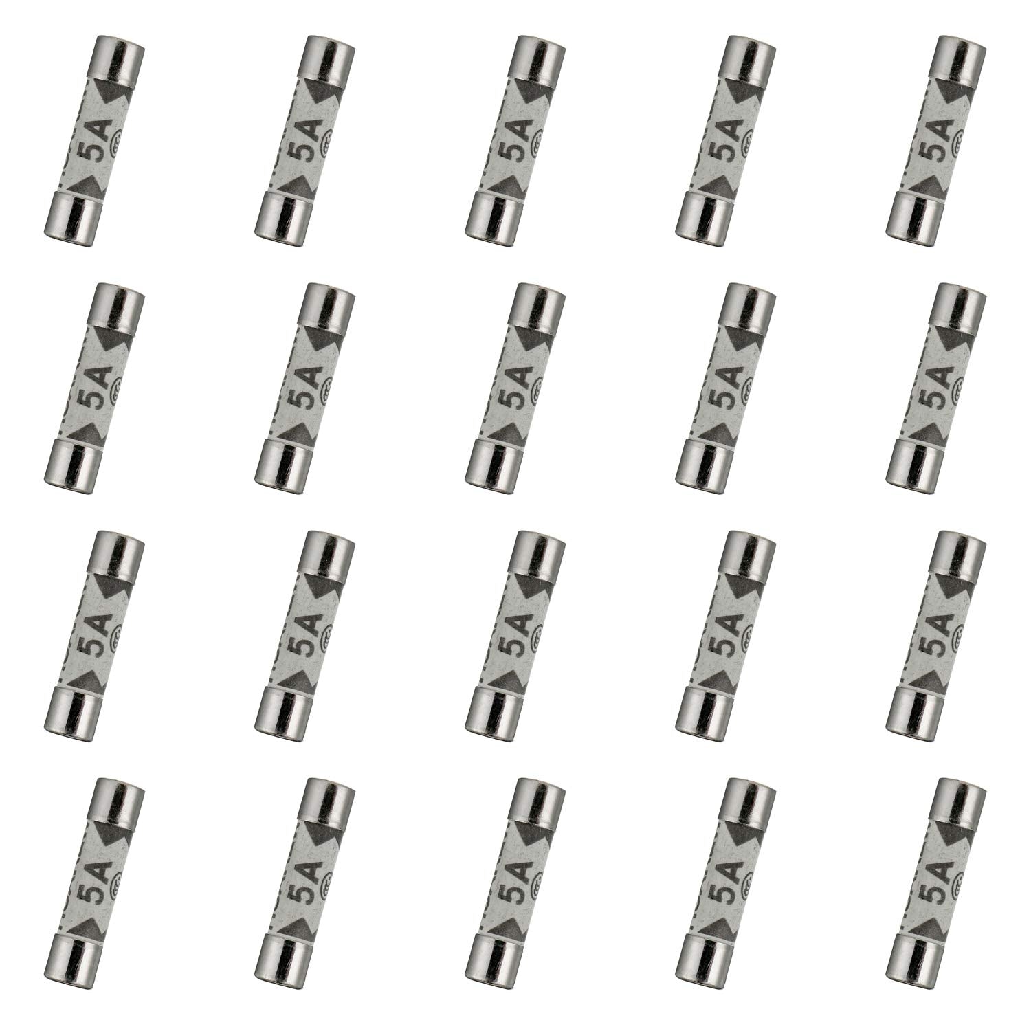 HUAREW 20 Pcs 5A 240V 6.3x25 mm BS1362 0.248x0.984 Inch Ceramic Tube Fuses