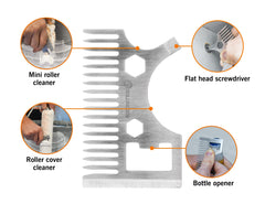 ROLLINGDOG 8 in 1 Paint Roller Cleaner Tool Paint Brush Comb - Flat Head Screwdriver,Chiseled Edge Scraper,Bottle Opener,8mm 10mm Wrench